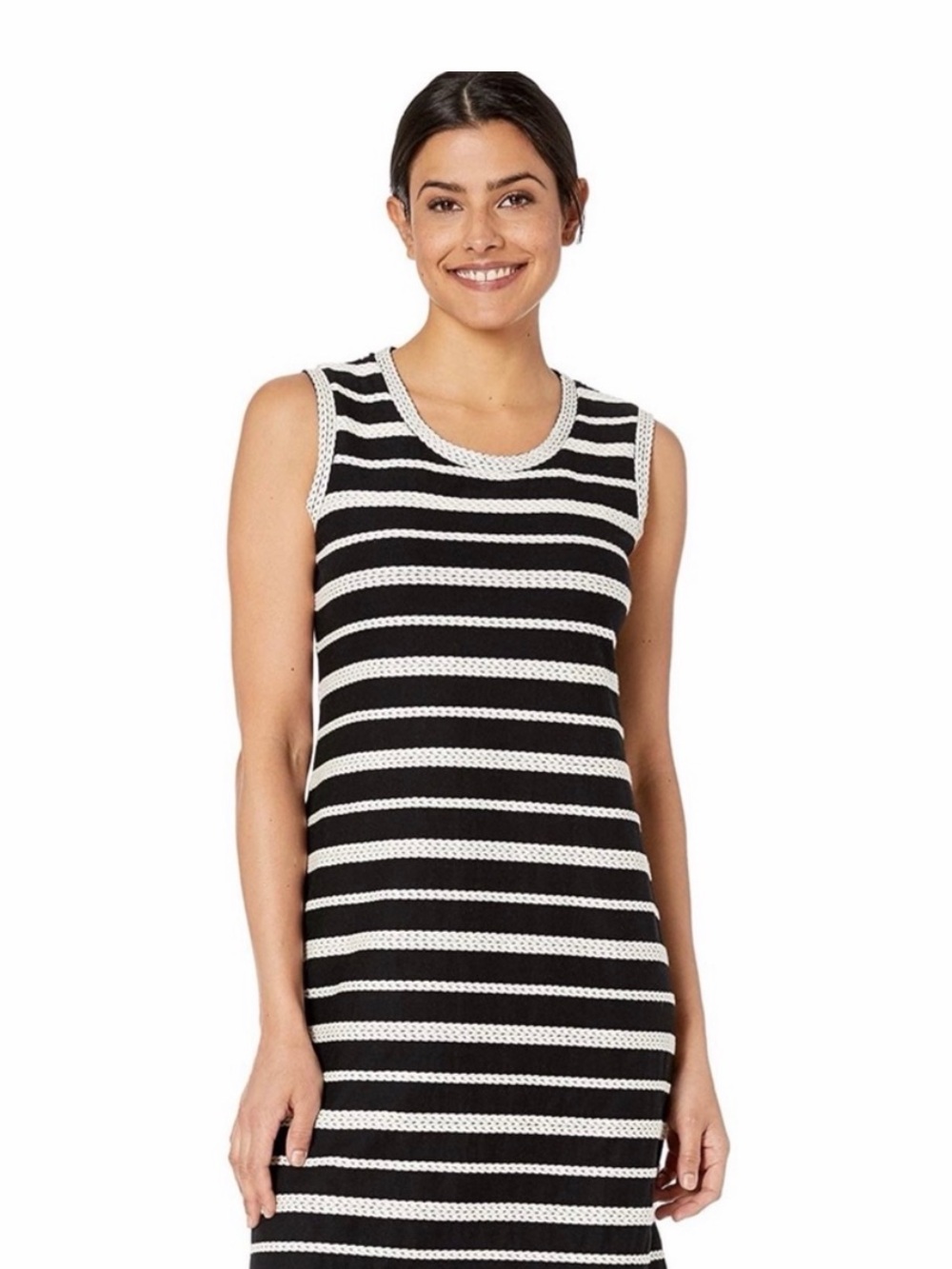 Max Studio Black and White Striped Knit Mini Dress